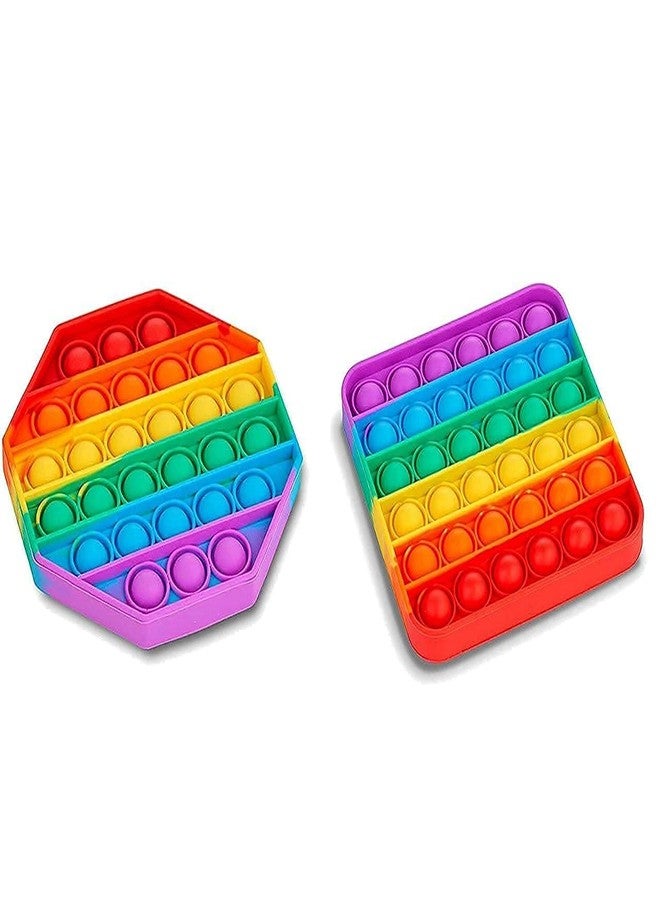 ZILLOQUIL Combo Pop Bubble, Fidget Popping Sounds Toy, Silicone Material, Relief Items Push Bubbles Toy for Autism Stress Reliever, Sensory Toy (Octa+Square Popit) - Image 1